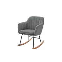 fauteuil de salon baita fauteuil elsa tissu gris rocking chair