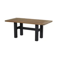 table sophie yasmani 180 x 95 cm - plateau en bois - pieds en aluminium noir