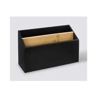 caisson et casier de bureau pegane organiseur de bureau, rangement de bureau en bois coloris noir - longueur 25 x profondeur 9 x hauteur 16 cm - -