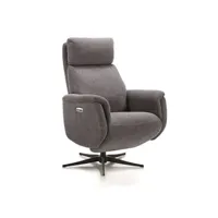 fauteuil de relaxation pegane fauteuil relax électrique en tissu polyester couleur gris foncé - longueur 75 x profondeur 75 x hauteur 111 cm - -