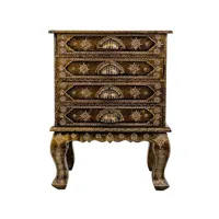 commode pegane chiffonnier, meuble de rangement en bois peint coloris cuivre - longueur 45 x profondeur 30 x hauteur 60 cm - -