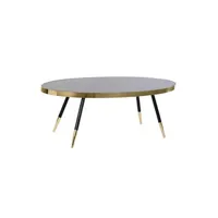 table de jardin generique table d'appoint dkd home decor noir doré verre acier 110 x 50 x 41,5 cm