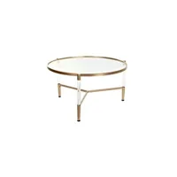 table de jardin generique table d'appoint dkd home decor 87 x 87 x 50 cm doré métal transparent acrylique glamour