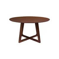 table à manger lisa design solin - table à manger ronde - bois plaquage noyer - 137 cm - bois