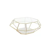 table de jardin generique table d'appoint dkd home decor glamour doré métal verre 100 x 100 x 41 cm