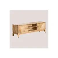 meuble tv en bois de manguier baty design bois naturel ?51,5 cm