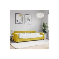 contour cadre de lit vidaxl lit de jour avec matelas jaune 100x200 cm velours