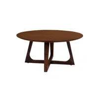 table basse lisa design solin - table basse ronde - bois plaquage noyer - 75 cm - bois