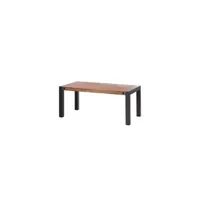 table à manger meubletmoi table de repas extensible 200 à 250 cm style industriel en bois massif et métal - workshop