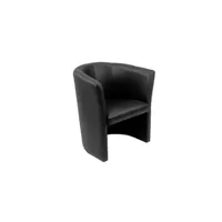 fauteuil de salon meubletmoi fauteuil cabriolet noir en simili design contemporain - cabri