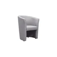 fauteuil de salon meubletmoi fauteuil cabriolet tissu gris - cabri