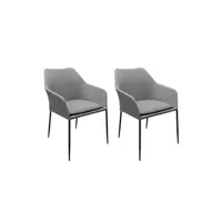 chaise de jardin meubletmoi lot de 2 chaises de jardin en aluminium et tissu gris - pacific