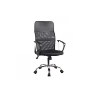fauteuil de bureau en mesh noir et métal chromé avec roulettes - soft