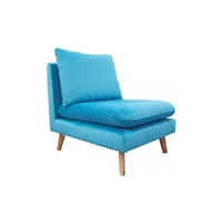 chauffeuse meubletmoi chauffeuse pour canapé modulable en velours bleu - lassie