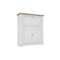 buffet meubletmoi meuble bar 115 cm 1 abattant 2 portes décor chêne blanchi - angele