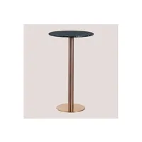 table de chevet sklum table haute de bar ronde en marbre (ø60 cm) cosmopolitan or rose 104 cm