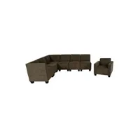 ensemble de canapés mendler modular sofa-system ensemble de canapés lyon 6-1, tissu/textile brun