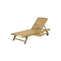 chaise longue - transat beau rivage bain de soleil mola en bois d'acacia fsc