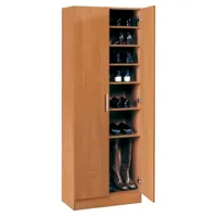 meuble à chaussures pegane armoire à chaussures, meuble à chaussures avec 2 portes coloris cerisier - longueur 60 x profondeur 35 x hauteur 170 cm - -
