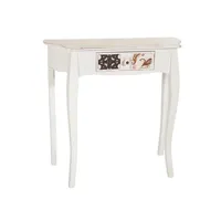 meuble console, table console en bois coloris blanc - longueur 82 x profondeur 35 x hauteur 84 cm - -