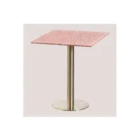 table de chevet sklum table de bar carrée en terrazzo (60x60 cm) malibu or champagne dahlia rose 74,5 cm