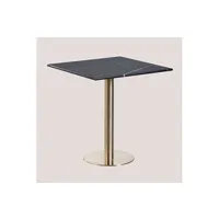 table de chevet sklum table de bar carrée en marbre cosmopolitan or champagne ?? 70 cm 75,5 cm