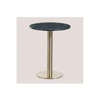 table basse sklum table de bar ronde en marbre cosmopolitan or champagne ø60 cm 74,5 cm