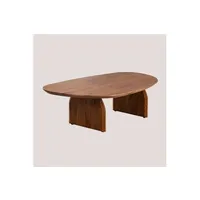table d'appoint sklum table basse en bois d'acacia bedum style marron cendré