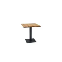 table à manger signal table puro placage naturel chêne / noir 70x70