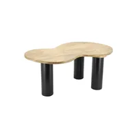 table basse aubry gaspard - table en manguier naturel et métal noir
