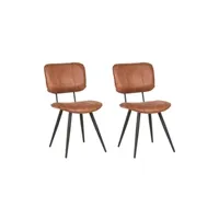 chaise label51 chaises à manger lot de 2 fos 49x60x87 cm cognac