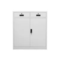 armoire de bureau gris clair 90x40x102 cm acier