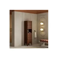 meuble de salle de bain kiamami valentina demi colonne de salle de bain en mdf noyer style rustique