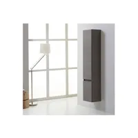 colonne de salle de bain suspendue 170cm 2 portes couleur gris manhattan