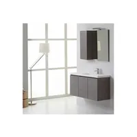 meuble de salle de bain kiamami valentina meuble de salle de bains manhattan 90 cm droite avec portes, miroir et armoire murale