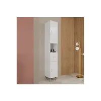 meuble de salle de bain kiamami valentina colonne de salle de bain sur pied blanc brillant h 198 cm easy