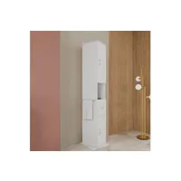 meuble de salle de bain kiamami valentina colonne de salle de bains pivotante 2 portes, 1 garniture et compartiment ouvert easy