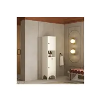 meuble de salle de bain kiamami valentina colonne de salle de bain de taille moyenne 160cm en blanc décapé toscana