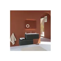 meuble de salle de bain kiamami valentina armoire de salle de bains gris foncé 120 cm deux tiroirs décalés 80 cm seattle
