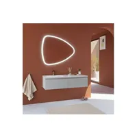 armoire de salle de bains murale gris clair 120 cm, lavabo asymétrique seattle