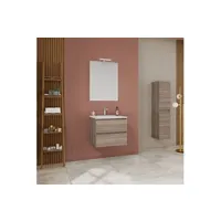 meuble de salle de bain kiamami valentina armoire de salle de bains complète de 60 cm avec deux tiroirs en bois berlin