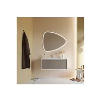 meuble de salle de bain kiamami valentina armoire de salle de bains murale de 100 cm, miroir gris cendré miami