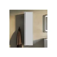 colonne de salle de bain suspendue 140 cm blanc mat avec une porte réversible monaco