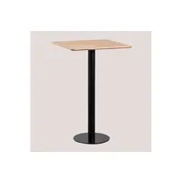 table de chevet sklum table haute de bar carrée en placage de frêne frappe noir ?? 60 cm 105 cm
