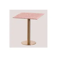 table de chevet sklum table de bar carrée en terrazzo (60x60 cm) malibu or rose dahlia rose 74,5 cm