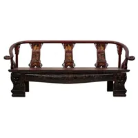 banc d'assise, banquette rectangulaire en bois coloris marron - longueur 210 x profondeur 64 x hauteur 95 cm - -