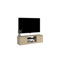 meubles tv parisot meuble tv classique betty - meuble en panneau de particules décor chene - l150 x h42 x p60 cm