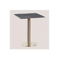 table basse sklum table de bar carrée en marbre cosmopolitan or champagne ?? 60 cm 75,5 cm