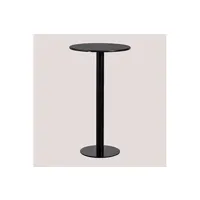 table haute de bar ronde en marbre (ø60 cm) rocher noir 104 cm