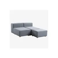 canapé droit sklum canapé modulable chaise longue 3 pièces robert gris 67 cm